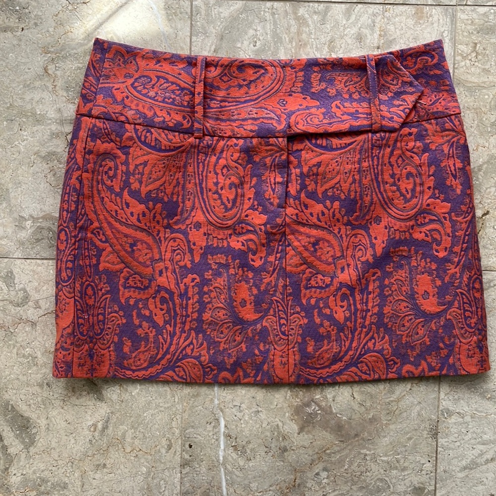 Millly of New York short paisley mini skirt with lining. Size 6